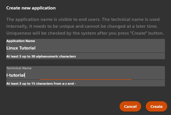 Create new app