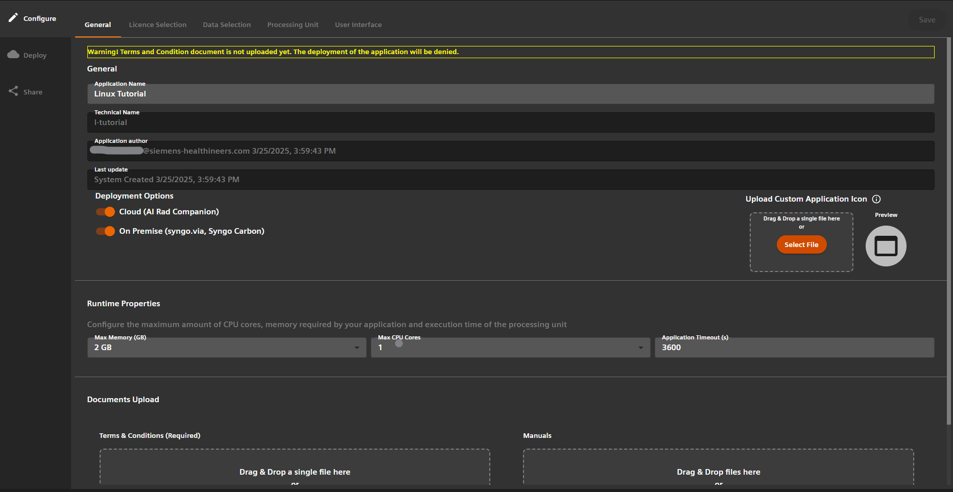 Configure new app