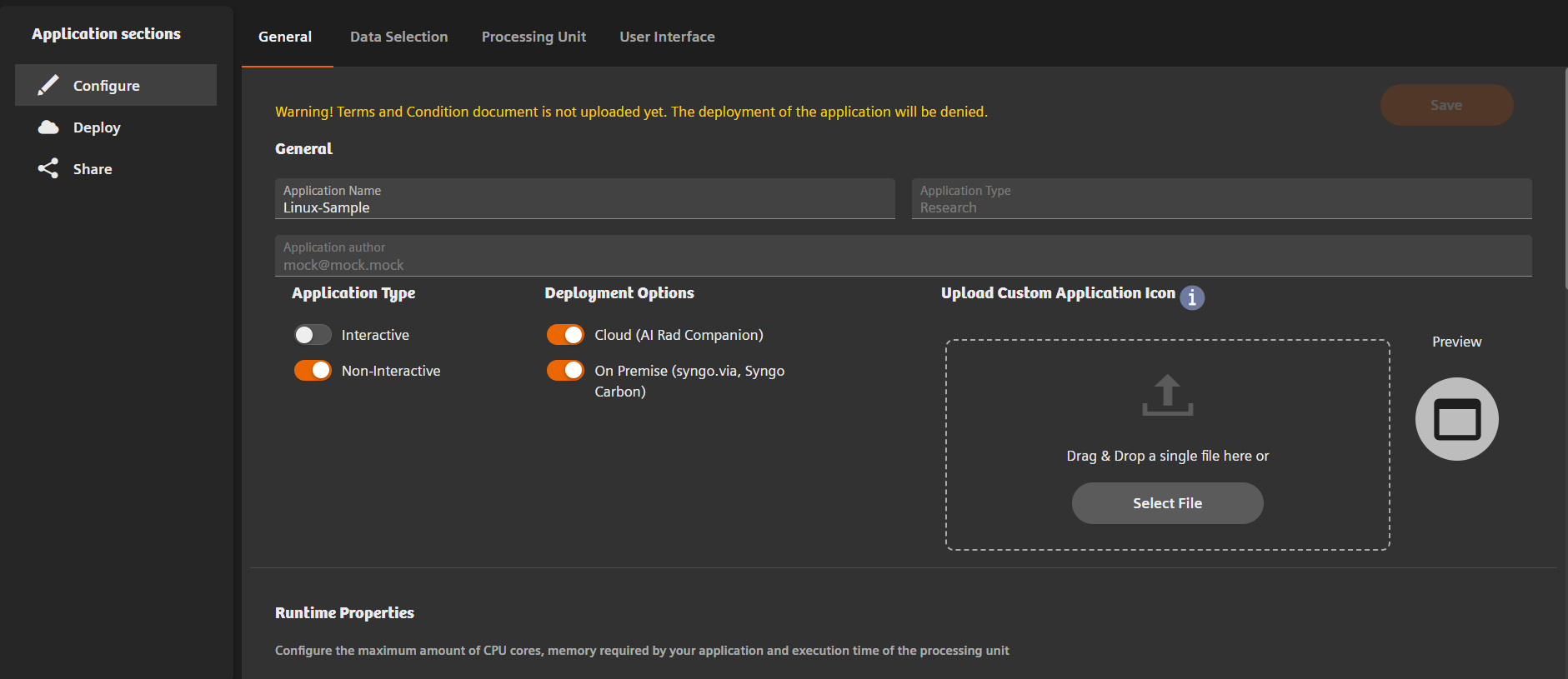 Configure new app Configure new app