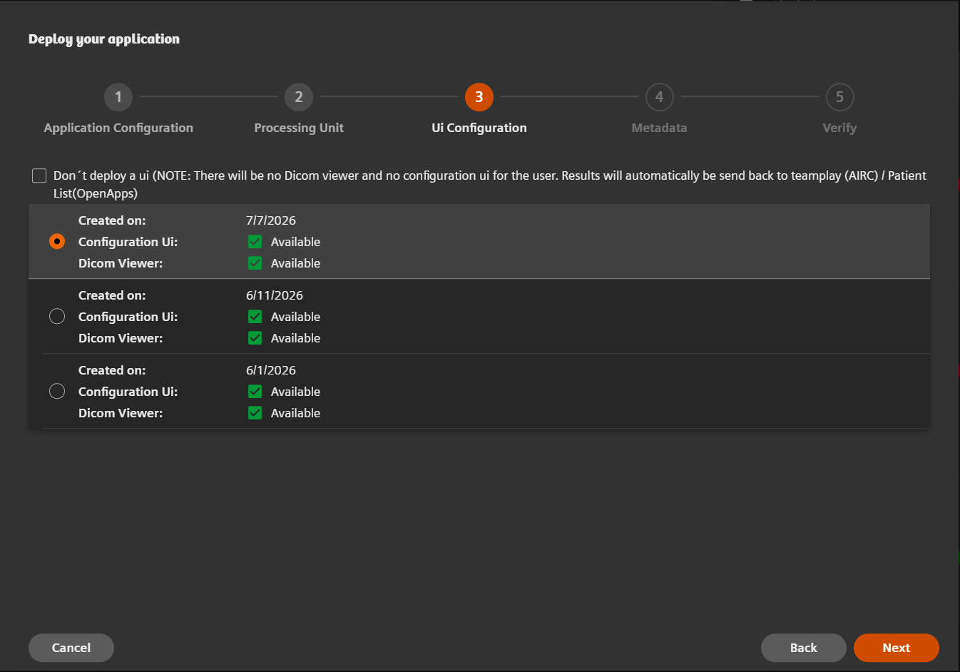 Deploy config UI Generic config build