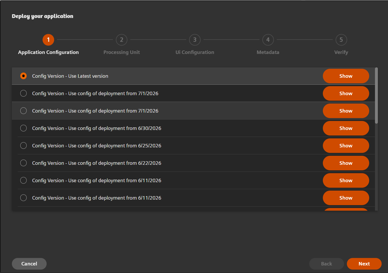 Open Apps deployment