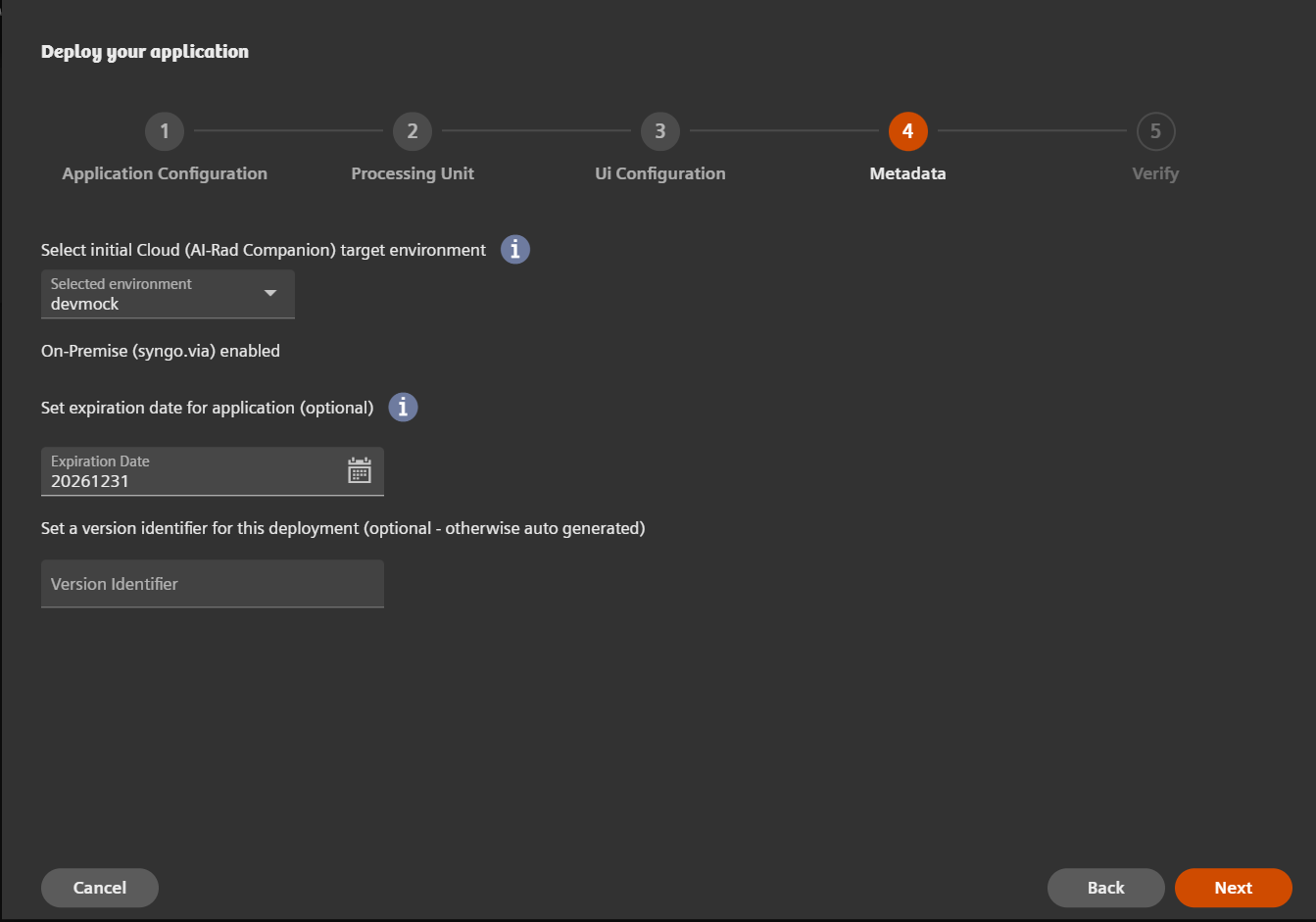 Target Selection Open Apps deployment