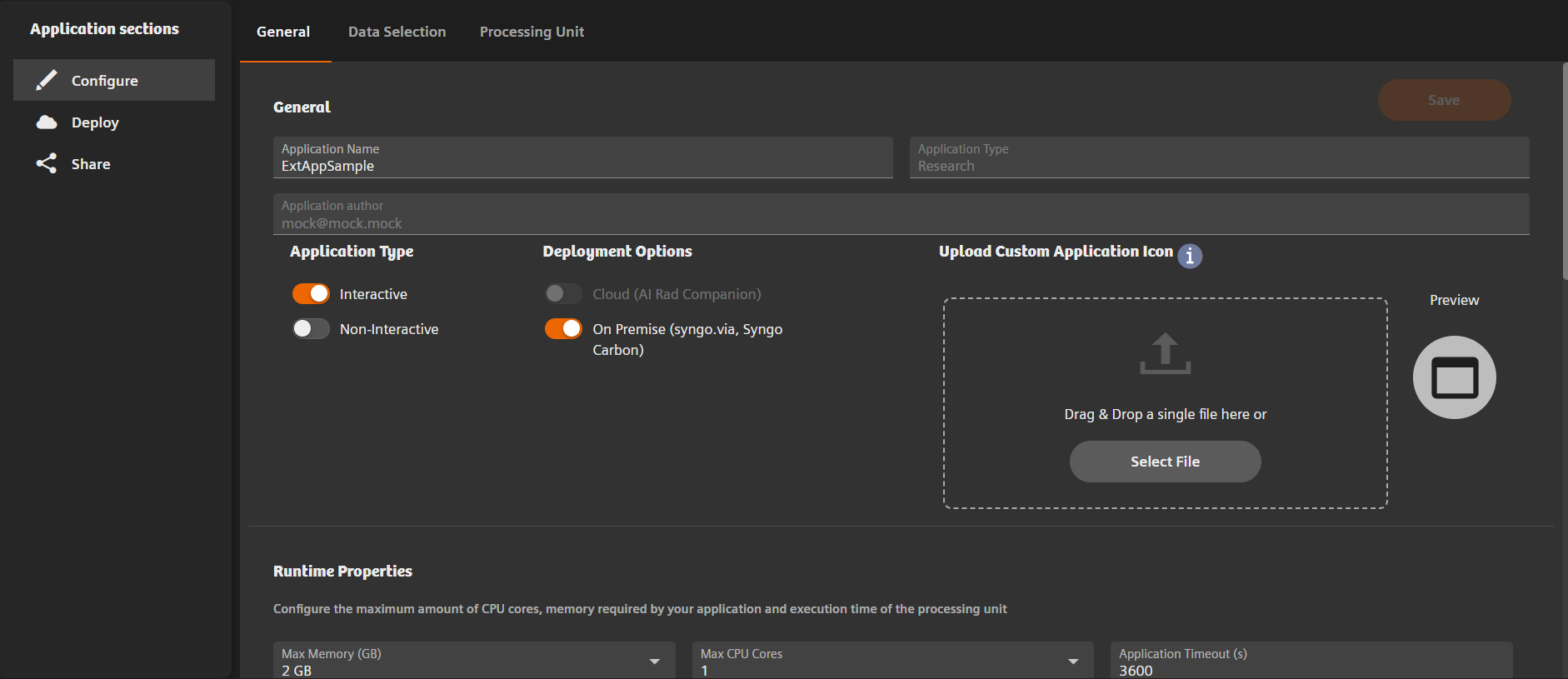 Configure new app Configure new app