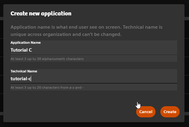 Create new app